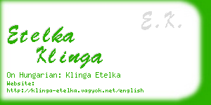 etelka klinga business card